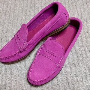 KKB Quoddy Penny Loafer: Brilliant Pink Suede ✨